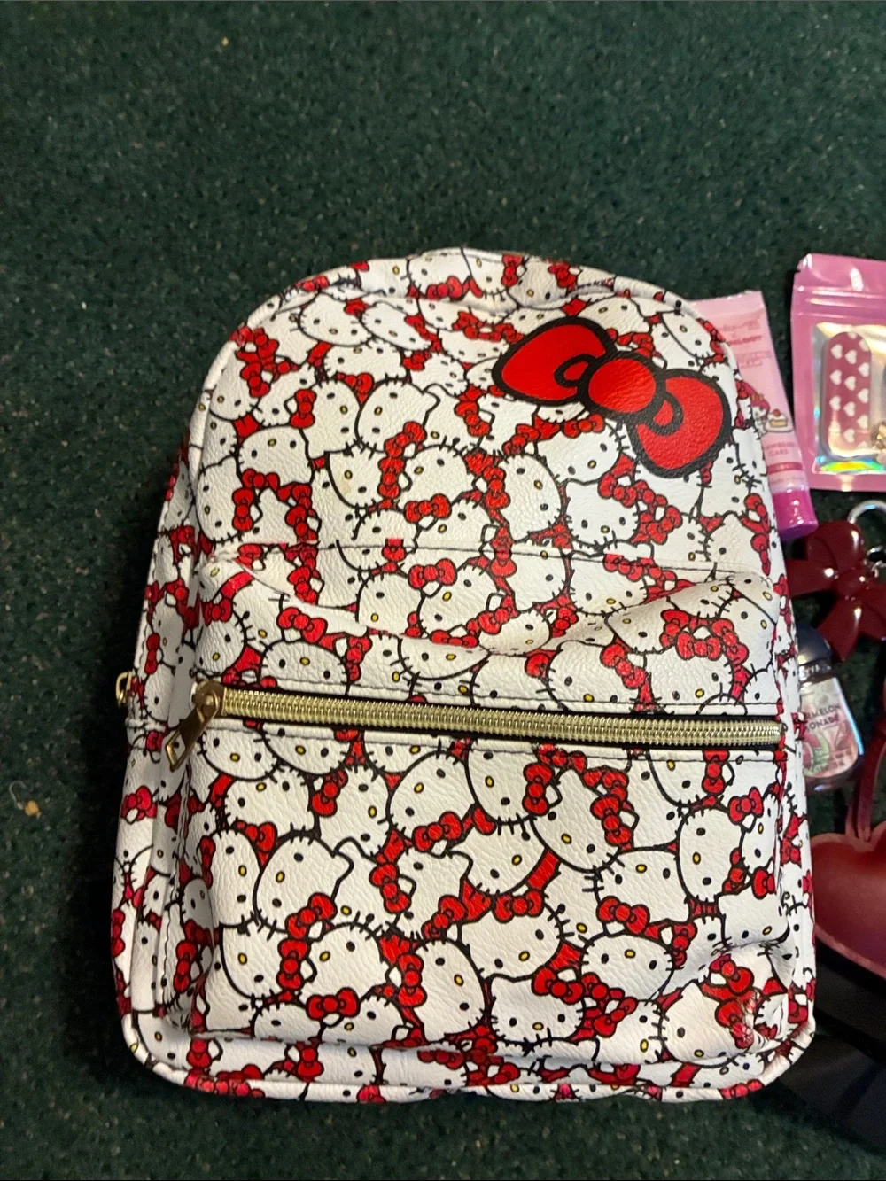 Hello Kitty White & Red Kids Backpack with Matching Red Accessories